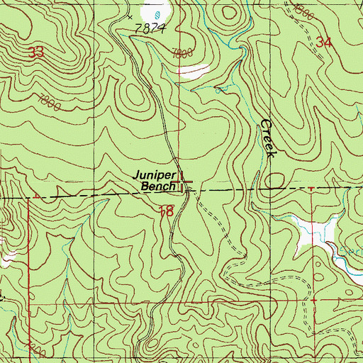 Topographic Map of Juniper Bench, AZ