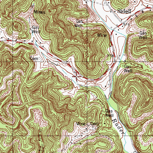 Topographic Map of Spice Gap, KY