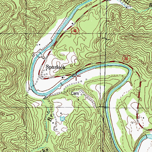 Topographic Map of Spurlock Post Office (historical), KY