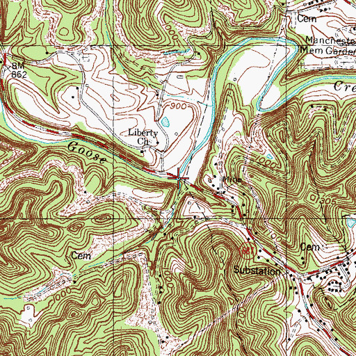 Topographic Map of Stone Coal Branch, KY