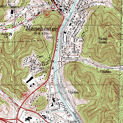 Topographic Map of Tanard Hollow, KY