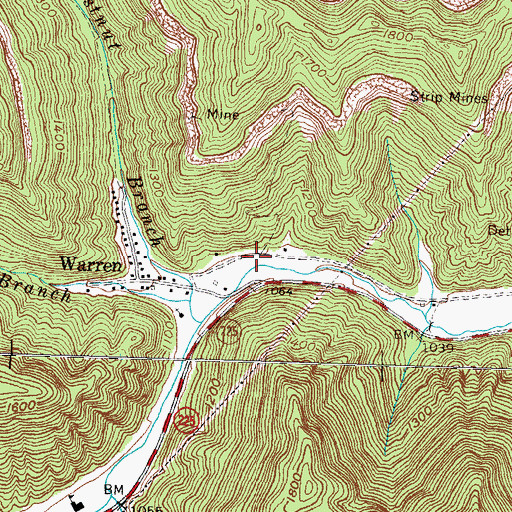 Topographic Map of Bays Railroad Station (historical), KY