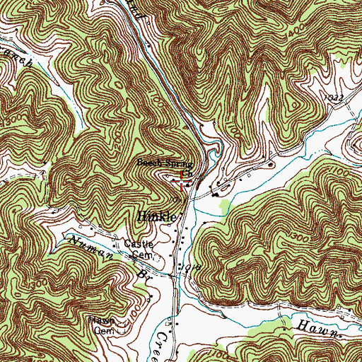 Topographic Map of Beech Springs School (historical), KY