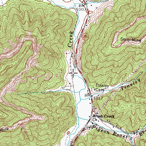 Topographic Map of Bennettsville Railroad Station (historical), KY
