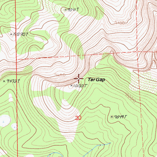 Topographic Map of Tar Gap, CA