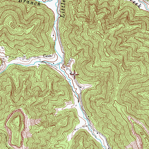 Topographic Map of Brush School (historical), KY