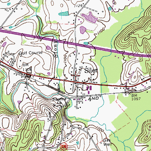 Topographic Map of Calvary Baptist Church, KY