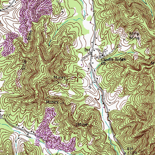 Topographic Map of Candle Ridge, KY