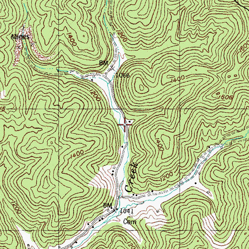 Topographic Map of Caudill Post Office (historical), KY