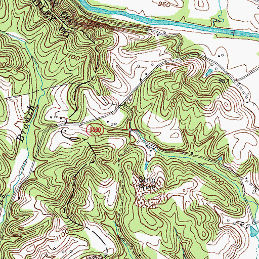 Topographic Map of Clate Church, KY