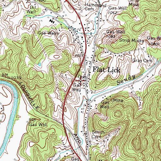 Topographic Map of Concord Church, KY