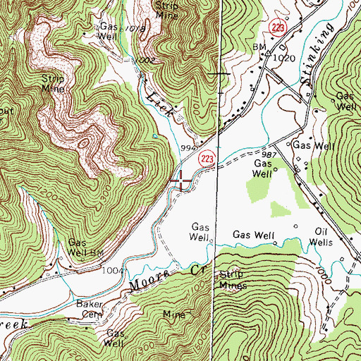 Topographic Map of Daniel Bingham Mine (historical), KY