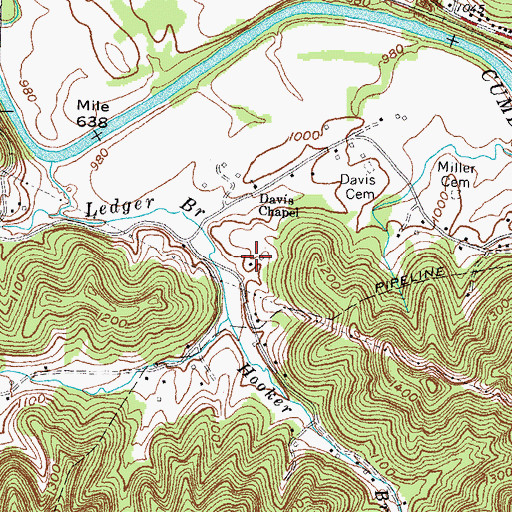 Topographic Map of Davis Bend (historical), KY