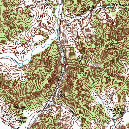 Topographic Map of Deep Cut, KY