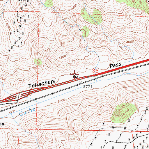 Topographic Map of Tehachapi Pass, CA
