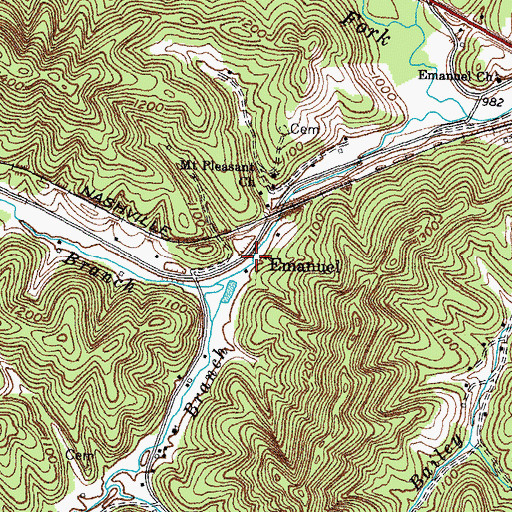 Topographic Map of Emanuel Post Office (historical), KY