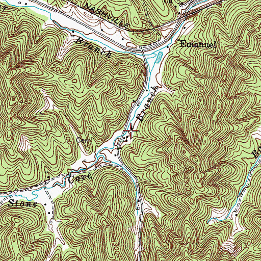 Topographic Map of Emanuel School (historical), KY