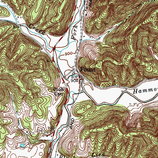 Topographic Map of Fount Railroad Station (historical), KY