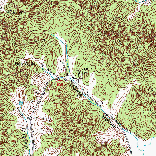 Topographic Map of Garrich Post Office (historical), KY