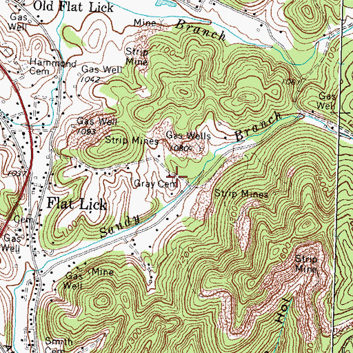 Topographic Map of Gray Cemetery, KY