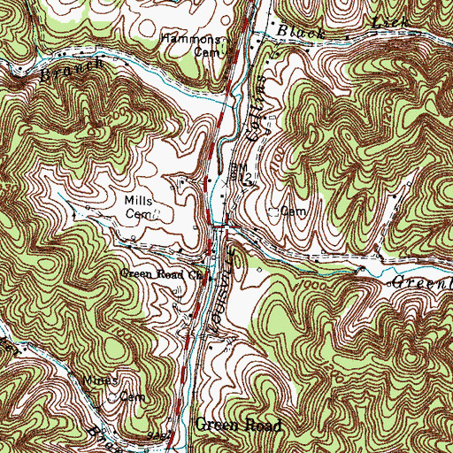 Topographic Map of Green Road School (historical), KY