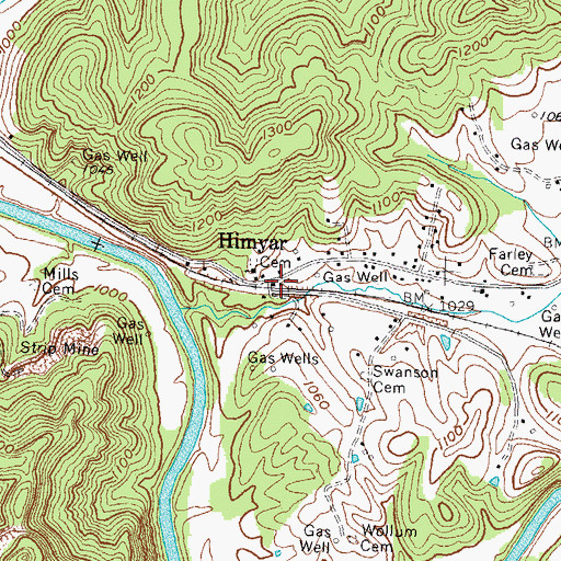 Topographic Map of Himyar Post Office (historical), KY