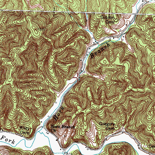 Topographic Map of Horn Branch School (historical), KY
