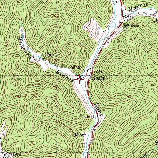 Topographic Map of Hubbards Mill (historical), KY