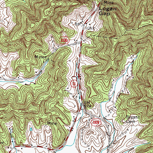 Topographic Map of King Post Office (historical), KY