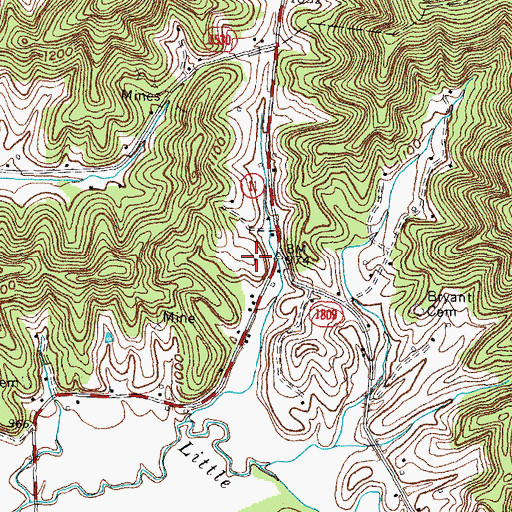 Topographic Map of King School (historical), KY