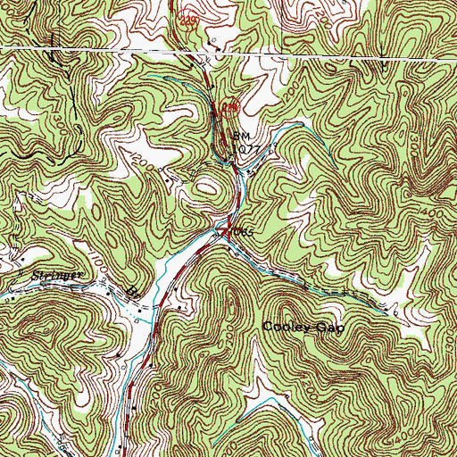 Topographic Map of Knox Fork Post Office (historical), KY