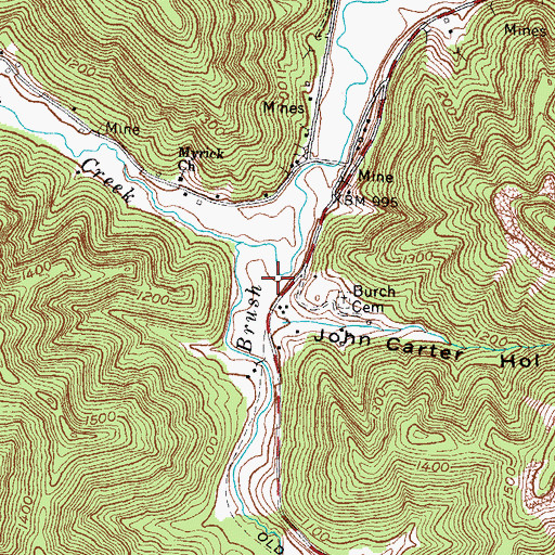 Topographic Map of Lay Post Office (historical), KY
