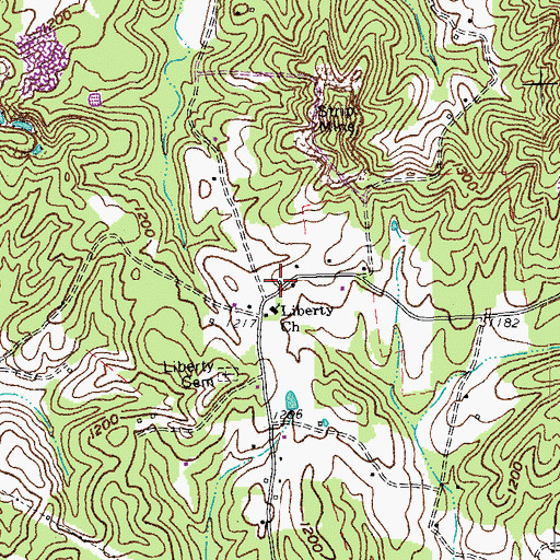 Topographic Map of Liberty School (historical), KY