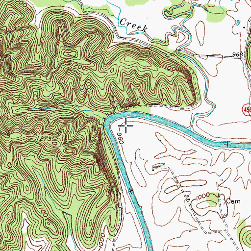 Topographic Map of Mackey Bend, KY