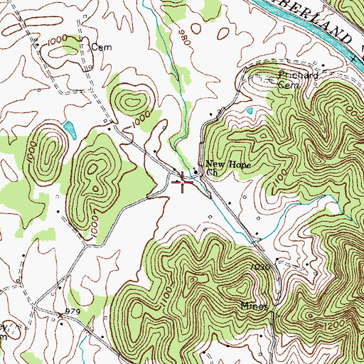 Topographic Map of Mackey Bend School (historical), KY