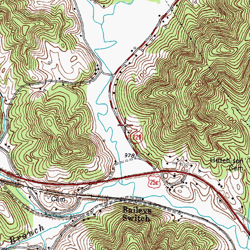 Topographic Map of McClellan Church, KY