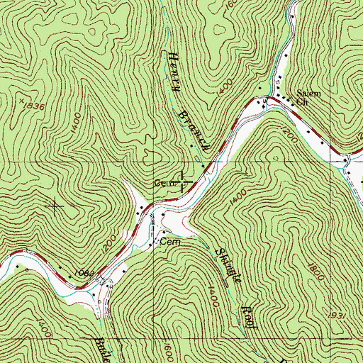 Topographic Map of Mills-Messer Cemetery, KY