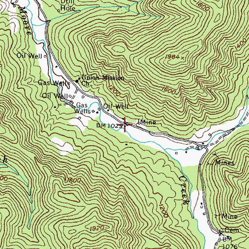 Topographic Map of Moore Creek School (historical), KY