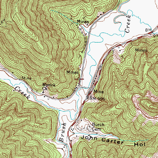 Topographic Map of Myrick Railroad Station (historical), KY