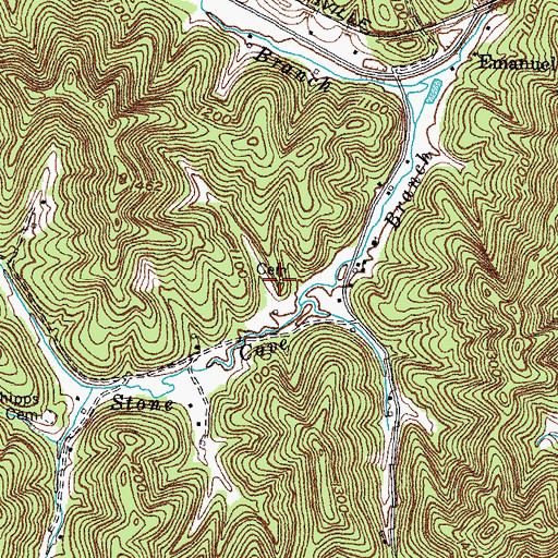 Topographic Map of Pfaff Cemetery, KY