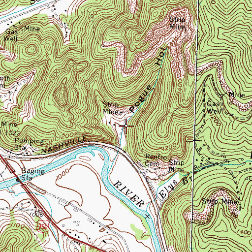 Topographic Map of Pogues Mill (historical), KY