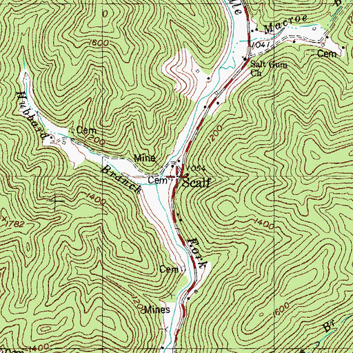 Topographic Map of Scalf Post Office, KY