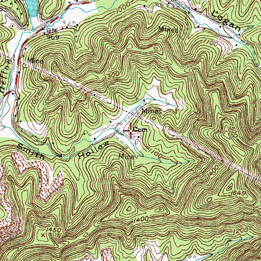 Topographic Map of Smith-Hicks Cemetery, KY