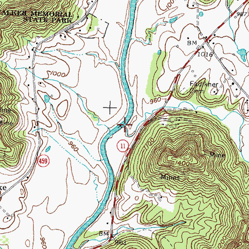 Topographic Map of Swan Pond Creek, KY