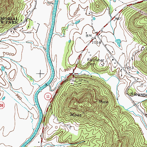 Topographic Map of Swanpond Post Office (historical), KY
