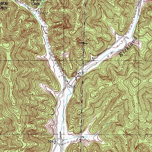Topographic Map of Tedders Post Office (historical), KY