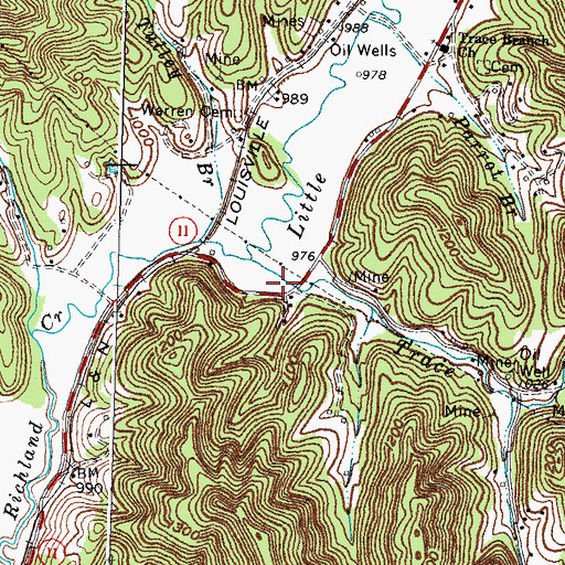 Topographic Map of Trace Branch Post Office (historical), KY