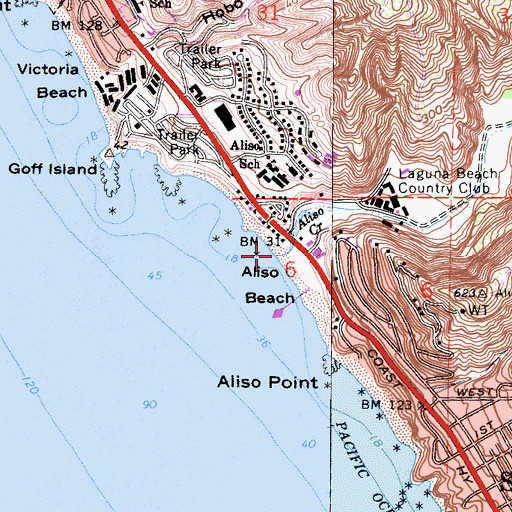 Topographic Map of Aliso Creek, CA