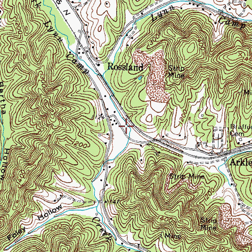 Topographic Map of Trudel Railroad Station (historical), KY