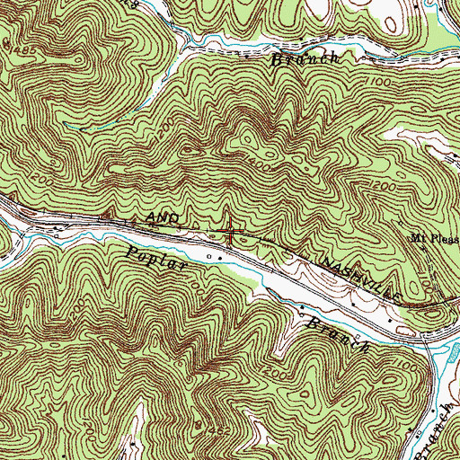 Topographic Map of Tunnel Hill, KY